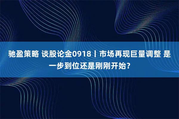 驰盈策略 谈股论金0918丨市场再现巨量调整 是一步到位还是刚刚开始？
