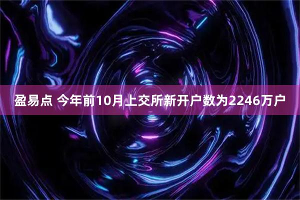 盈易点 今年前10月上交所新开户数为2246万户